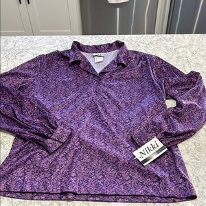 Vintage Nikki Soft Purple Design Women's Blouse